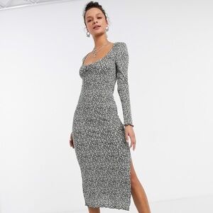 Topshop Floral Midi Dress